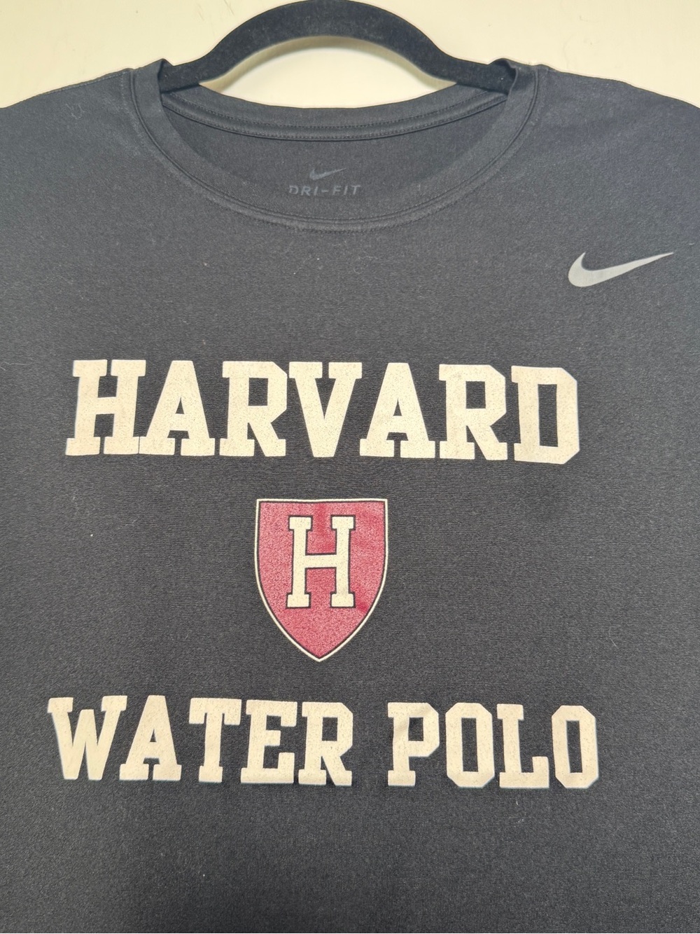 Nike Dri-FIT Harvard Water Polo Tee - Black with Crimson Shield XL